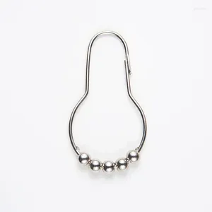 Hooks Wholesale Stainless Steel Gourd Ball Shower Curtain Hook Buckle Metal Five Beads Suspender Buckles Factory Direct