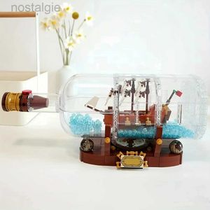 Blocks Creative Expert Ship in a Bottle Model Compatible 21313 Moc Buiilding Block Bricks Educational Kids Children Toys Gifts 962pcs 240401