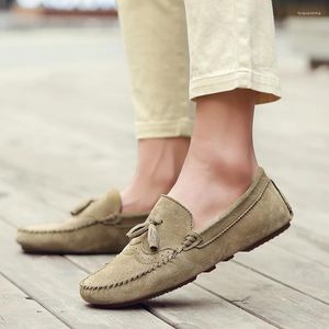 Casual Shoes Quality Suede Leather Men's Luxury Designer Brand Non-slip Formal Flats Loafers Footwear Mens Slip-on Driving