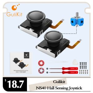 Joysticks Gulikit NS40 Hall Sensing Joystick för JoyCon Replacement Ingen drivande elektromagnetisk pinne för Nintendo Swicth NS OLED Reparation