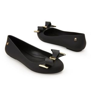 Sandaler Brasilien Melissa Women Metal Bow Summer Sandaler Ny stil damer geléskor pvc kvinnlig mjuk platt godis strandskor