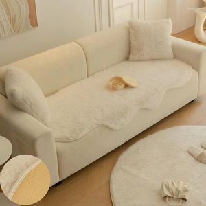 Chair Covers Short Plush Shaped Sofa Cushion Winter Warm Universal Cover Anti-Slip Couch Solid Color Towel For Living Room