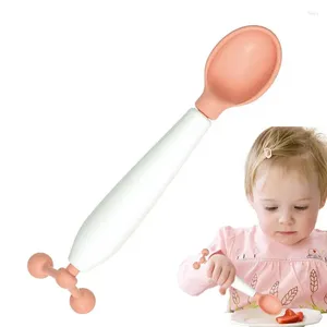 Spoons Children's Spoon Gravity Rotating Spill-proof Color Changing 360 Deg