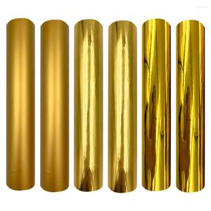 Window Stickers Gold Series Permanent Adhesive Craft 6pcs 12" X 10" Metal Outdoor Sticker Film DIY Home Party Mugs Decor For Cut