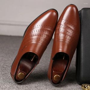 Casual Shoes Business Men Oxfords Letnie oddychające dziury męskie biuro Wedding Specjana skóra męska duża rozmiar 48 RG6