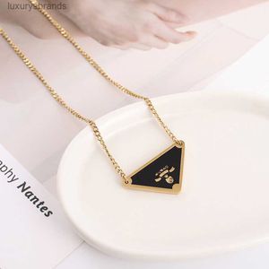 Necklace Designer Sier Triangle Pendants Female Stainless Steel Couple Gold Chain Pendant Jewelry on the Neck Gift for Girlfriend Accessories