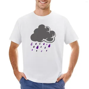 Polo da uomo T-shirt letterale viola con nuvola di pioggia Asciugatura rapida Neri Top carini T-shirt grafiche da uomo divertenti