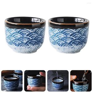 Bicchieri da vino 2 pezzi Tazza trasparente giapponese per sake che serve Mini regali smaltati in stile giapponese Ceramica Ceramica Contenitore in porcellana per whisky