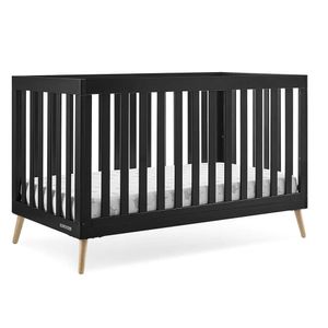 Essex 4-in-1 Convertible Baby Crib Bianca White with Natural Legs - Stylish and Versatile Nursery Furniture for Growing Babies.