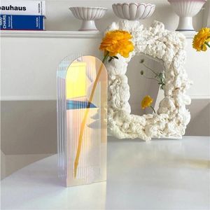 Vases Clear Colorful Acrylic Vase Flower Pot Organizer Desktop Ornament Supplies For Wedding Spring Festival Birthday Party Decoration