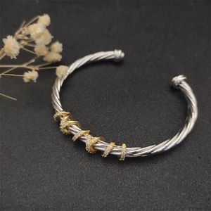 Cable Classic Bracelet Sterling Silver Twist Thread Set Fashion y240315