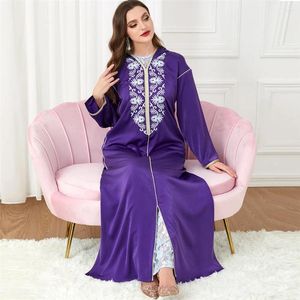 Ethnische Kleidung Ramadan Eid Mubarak Abaya Kleid für Frauen Muslimische Sets Stickerei Arabisch Dubai Kapuze Jalabiya Marokkanischer Kaftan Spitze Abend