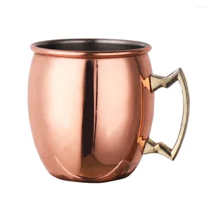 Cups Saucers Sanding Moscow Mule Copper Plating Cup Stainless Steel Mug Cocktail Beer Glass