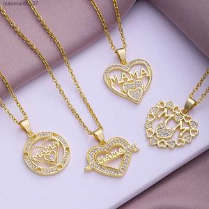 Pendant Necklaces Mothers Day Mothers Letter Pendant Necklace Womens Stainless Steel Mothers Name Necklace Personalized Jewelry GiftsL2404