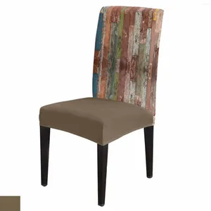 Chair Covers Wood Grain Cover Stretch Elastic Dining Room Slipcover Spandex Case For Office