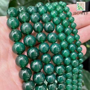 Bracelets Natural Agates Beads Green Agates Round Loose Beads for Diy Bracelet Charm Beads for Jewelry Making 15" Strand 4/6/8/10/12/14mm