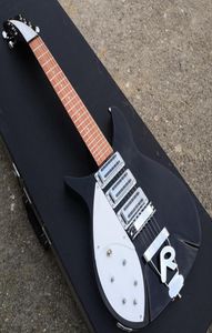 Left Handed Black Custom 6 Strings Ric Electric Guitar R Bridge Model 325 Guitar 3 Ric Pickups Chrome Hardware China Guitars 2022277