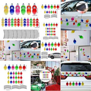2024 Per adesivi leggeri Magneti da frigorifero Decorazioni natalizie riflettenti Set di magneti per lampadine per auto