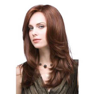 Peruk 2020 Ny stil Amazon Hot Selling Wig European och American Wig Fashion Ladies Oblique Bangs Långt hår Hög temperatur Silkhuvud