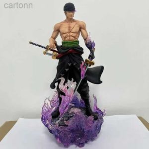 Anime manga 35cm 2023New Anime One Piece Roronoa Zoro Exchangeable Figur PVC Model Toys Doll Collectible Ornaments julklappar 240401