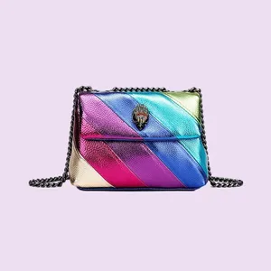 Sacos casuais designer feminino bolsa kurt geiger sólido cravejado de cristal colorido de coração