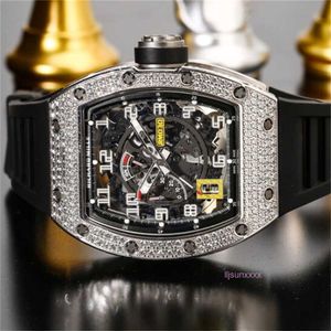 Markendesigner-Herrenuhr, modisch, mechanisch, automatisch, Luxusuhr, Lederarmband, Diamant, High-Tech-Uhrwerk, Uhr mit Edelstahlgehäuse, Vatertagsgeschenk O9D3