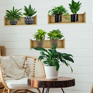 Wallpapers 3 Sheets Green Plant Potted Wall Sticker Wallpaper Bedroom Decal Living Decals Stickers Pvc Kids Decor Peel And