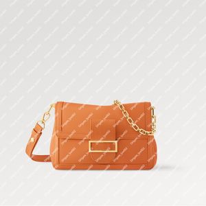 Explosion Women's Dauphine Soft MM M25048 handbag Apricot Calfskin fresh feel new slouchy version iconic Dauphine signatures gold-color chain smart leather strap