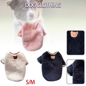 Dog Apparel Cute Bear Design Pet Cat Plush Vest Winter Warm Soft Coral Fleece Sweater Coat Puppy Casual Costume With Small Medium