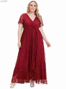 Basic Casual Dresses Plus Size High Quality Elegant Evening Party Wedding Lace For Women yq240402