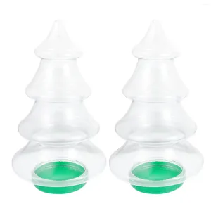 Vasos 2 Pcs Natal Doces Jar Biscoitos Festival Recipiente Árvore Em Forma de Garrafa Decorações Garrafas de Armazenamento Caixas de Presente para Cookie Food