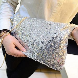 Shoulder Bags Women Ladies Glitter Sequins Handbags Sparkling Party Evening Envelope Clutch Bag Wallet Tote Purse Black Gold Silver