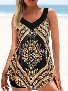 Women's Swimwear Print Tankini 2024 Short Dress & Shorts Swimsuit Women Female Bathers Bathing Swimming Swim Suit Beachwear