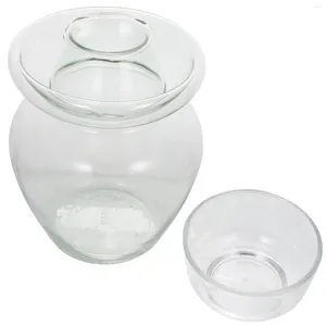 Bottiglie di stoccaggio Tradizionale vaso di fermentazione in vetro sottaceto con coperchio a tenuta d'acqua Pentola di fagioli cinesi per verdure