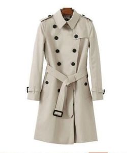 Hot Classic Women Fashion England Long Trench Coat/British Designer Double Breadted Slim Bulted Trench for Women F260A2048S-XXL