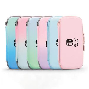 Väskor Macaron Gradient Color Storage Bag For Nintendo Switch OLED Game Console Travel Carry Pouch Protective Case NS JoyCon Box Cover