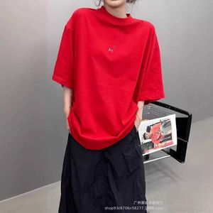 Designer 24SS High Version B Family Qixi Valentine's Day Love Brodery OS Loose Shoulder Wear Men's and Women's Short Sleeved T-Shirts K9GA