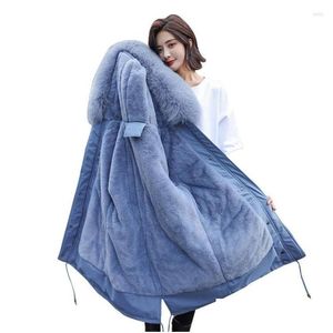 Womens Down Parkas Engrossado Parka Mulheres Slim Longo Casaco de Inverno Algodão Senhoras Jaqueta 2023 Gota Entrega Vestuário Roupas Outerwear Casaco Dhclu