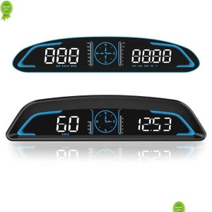Car Compass 2022 Gps Hud Speedometer Head Up Display Smart Digital Alarm Reminder Meter Electronics Accessories For All Drop Delivery Oth92