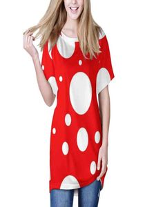 Men039s Towala Red White Polka Dot Shirt Kusama Yayoi Inspirowane harajuku luźne koszule z krótkim rękawem grafika ops lady streetwear7776142