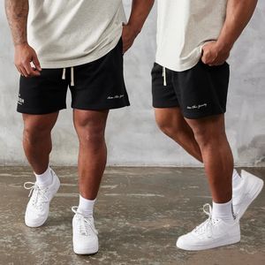 Summer masculino algodão Casual Casual Pant Pant Gym Sports Sports Fitness Bodybuilding Training Shorts de basquete 240321