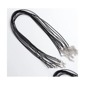 Kedjor 2021 2mm svart satin silkhalsband hänge 18-30 tum självhandgjorda droppleverans smycken halsband hängen dhyxw