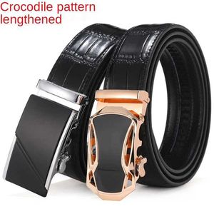 Belts Mens checkered pattern automatic buckle durable PU material alloy button long work belt business casual pants belt latest Q240401