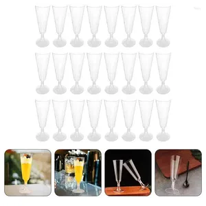 Disposable Cups Straws 40 Pcs Party Champagne Goblet Bar Flutes Plastic Drinks 150m Drink Cup Supplies