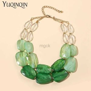 Pendant Necklaces Fashion Multi-layer Choker Necklaces For Women Trendy Jewelry Short Boutique Colorful Beads Pendant Necklace Accessories Summer 240330