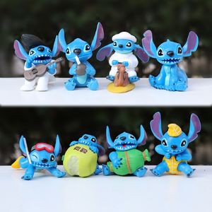 8 pçs/lote Stitch PVC Figuras de Ação Crianças Bebê Presentes de Natal Ou Decoração de Bolo 3.7-5.8cm