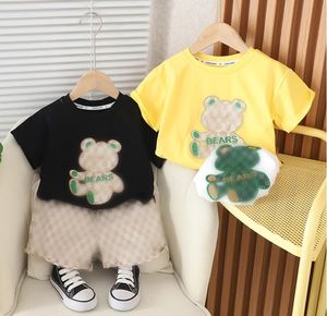 2602B Kinder Designer-Kleidung Baby Jungen Mädchen Kleidung Sets Sommer Kurzarm Bär T-Shirt Shorts Set