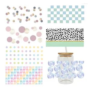 Window Stickers 3D UV DTF Transfers 16oz Cup Wraps Geometry Dot Printed For DIY Glass Ceramic Metal Leather Etc. D7854