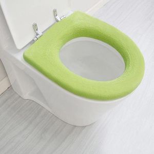 Toilet Seat Covers O-Type Cushion Closestool Cover Bathroom Warmer Washable Soft Comfortable Color Random Pads