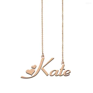 Pendant Necklaces Kate Name Necklace Custom Nameplate For Women Girls Friends Birthday Wedding Christmas Mother Days Gift